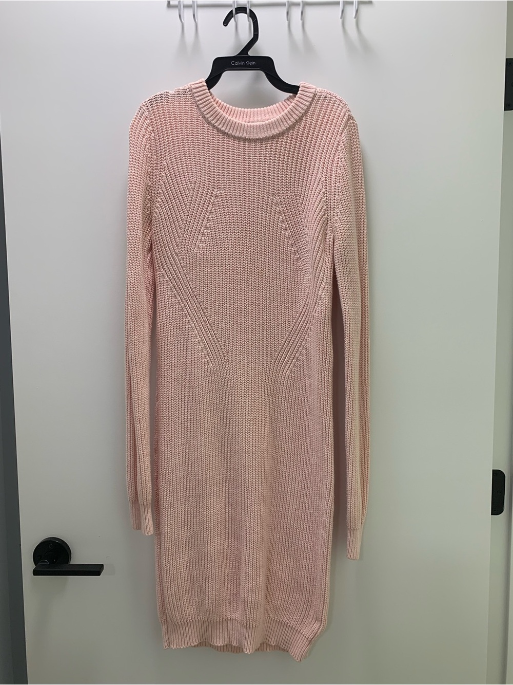 twik Blush Pink Knit Long-Sleeve Sweater Dress